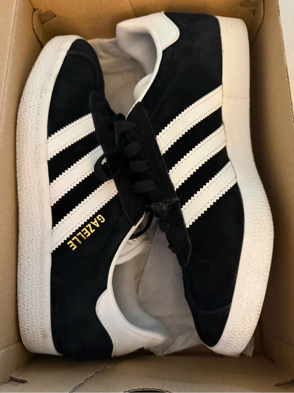 adidas Black & White Gazelle Suede Sneakers